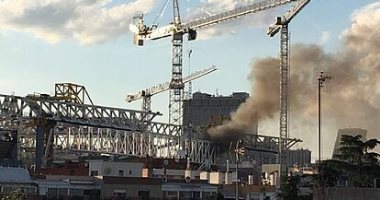 اندلاع حريق فى "سانتياجو برنابيو" ملعب ريال مدريد.. فيديو وصور