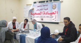جامعة دمنهور تنظم قافلة خدمية لقرية على بن أبى طالب بحوش عيسى
